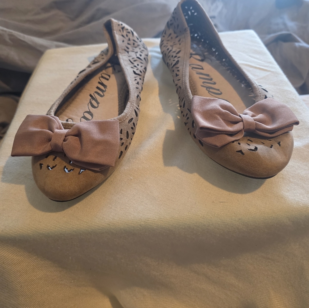 Rampage Brown Flats with Bow Detail